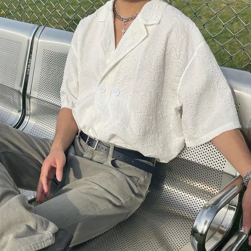 Áo Sơ Mi Tay Ngắn Dáng Rộng Phong Cách Đường Phố Nhật Hàn Thời Trang Mùa Hè Cá Tính