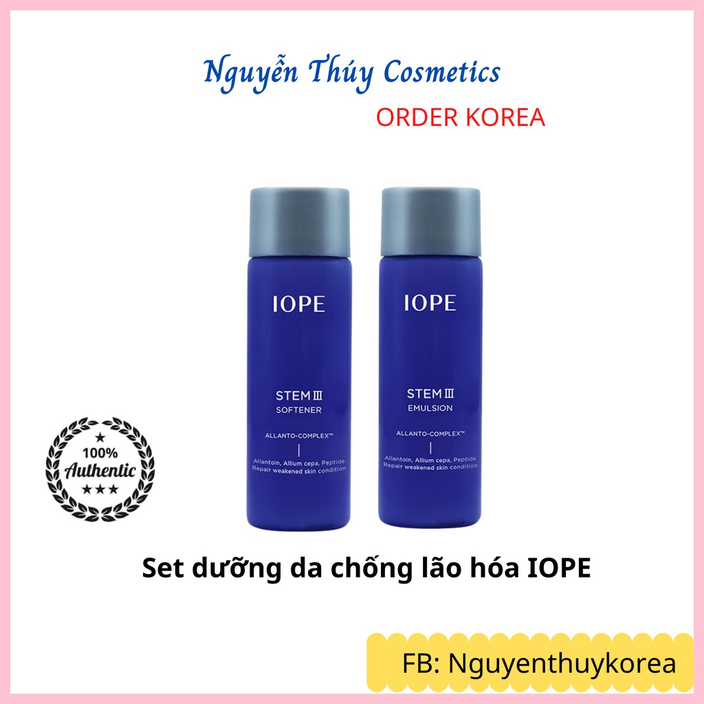 Set toner và sữa dưỡng da cao cấp IOPE STEM III Allanto Complex 25ml