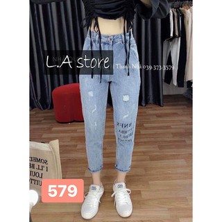 QUẦN BAGGY JEAN NỮ RÁCH LƯNG CAO HOT TREND