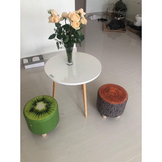 [RẺ VÔ ĐỊCH] BÀN TRÀ SOFA MẶT TRÒN CHÂN GỖ SỒI BT50M