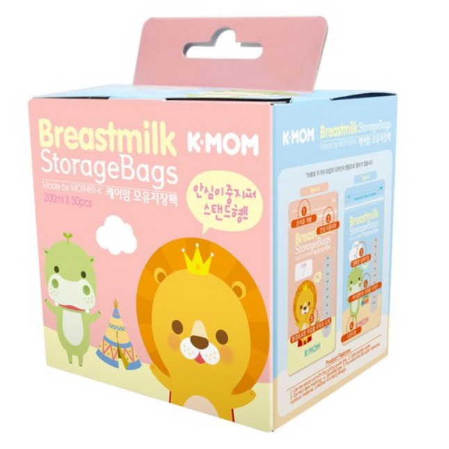 Túi trữ sữa K-mom Hàn Quốc 200ml (Nhập Khẩu Chính Hãng)