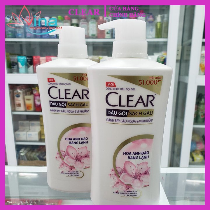 Dầu gội sạch gàu nuôi dưỡng da đầu Clear Hoa Anh Đào 630g