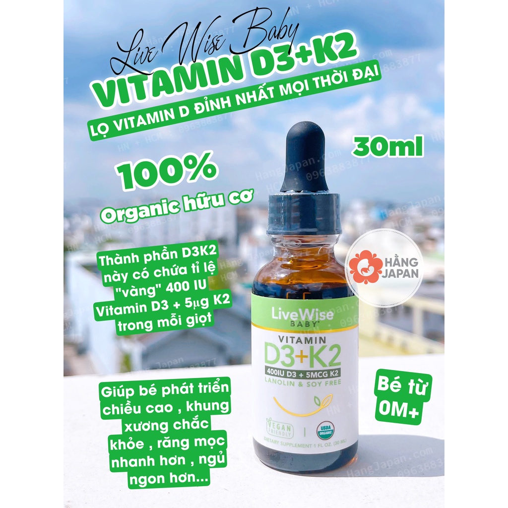 Vitamin D3 K2 MK7 Sunday Natural Đức 15µg 20ml