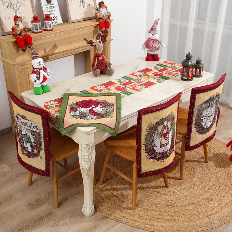 Vỏ Bọc Ghế Ngồi Bàn Ăn Họa Tiết Giáng Sinh Thời Trang Trang Trí Nhà Cửa