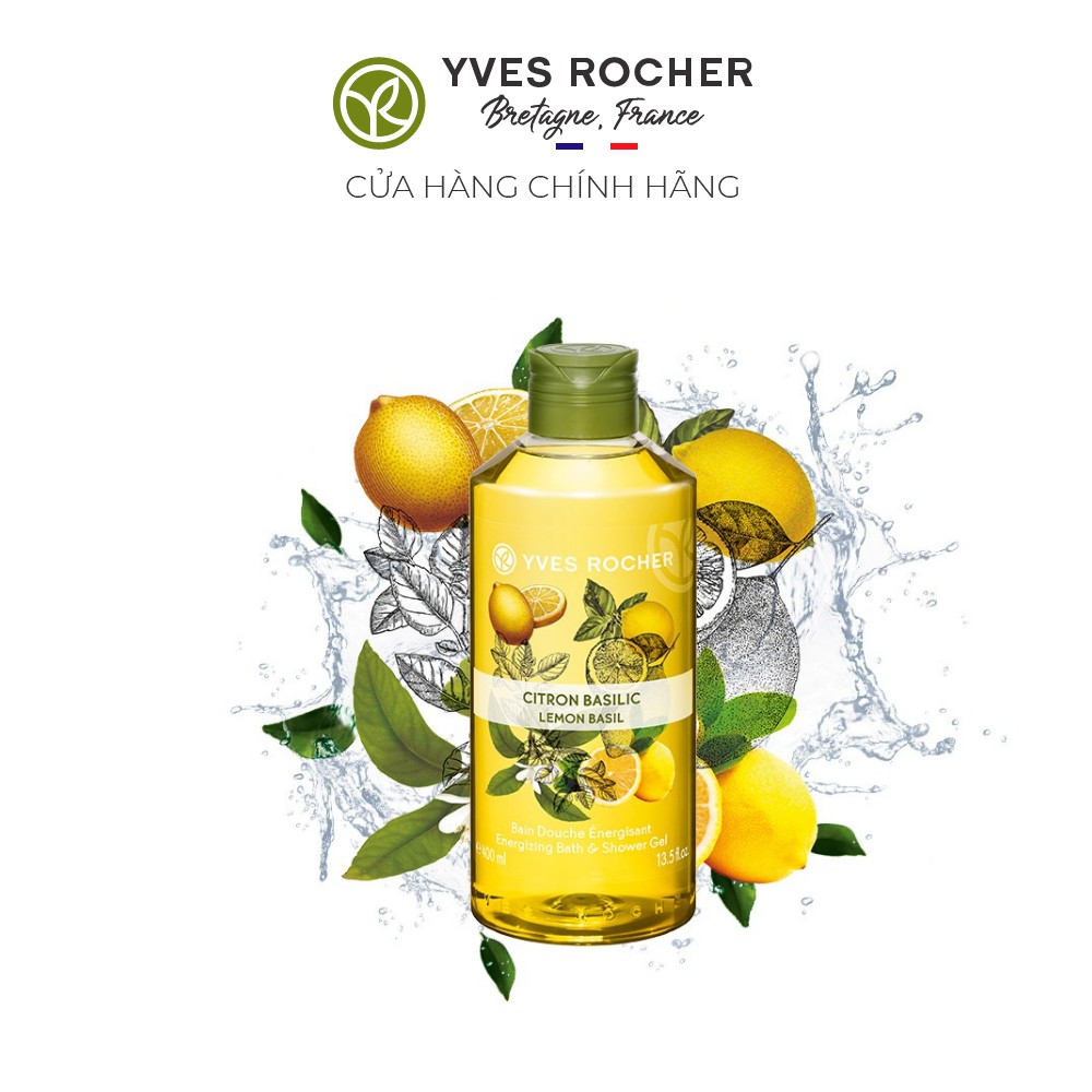 Gel Tắm Yves Rocher Lemon Basil Energizing Bath And Shower Gel 400ml