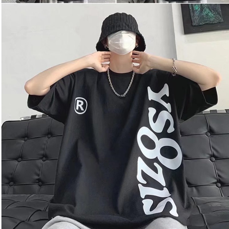 【Siêu Đẹp】áo Thun Cotton Tay Ngắn Dáng Rộng Thoải Mái In Chữ Phong Cách Đại Học Cho Nam Sinh Viên