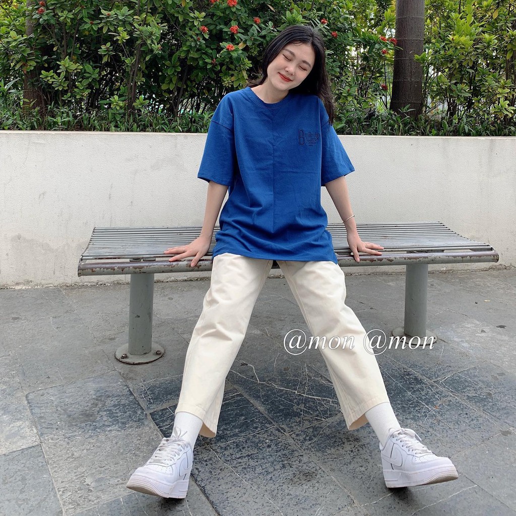2101295 Quần vải thô mềm ulzzang cho nữ dáng suông chất mát đứng form 2 màu có size