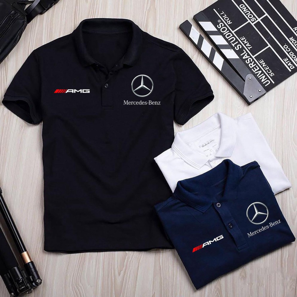 Áo thun Polo Mercedes Cao Cấp - Polo Merc có cổ  -  Áo Mercedes Logo Hãng Xe Ô tô nhiều màu sang trọng, lịch lãm, đẳng c