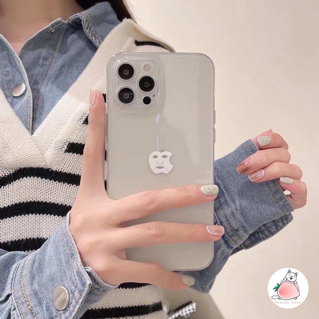 Ốp điện thoại TPU mềm trong suốt hình mặt nạ cho iPhone 13 12 11 Pro Max Xr Xs X 7 8 Plus Se2020 13mini