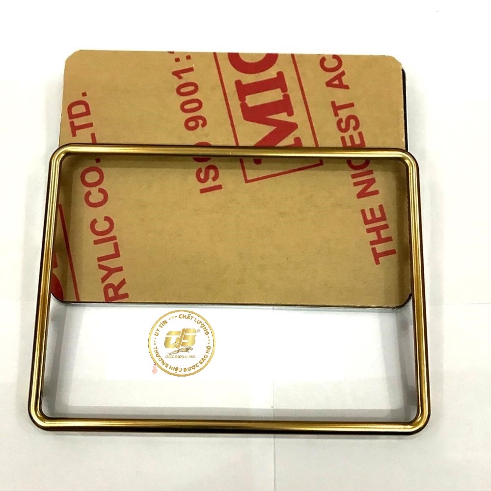 Ốp biển số xe máy Inox xi Vàng gắn mọi loại xe máy