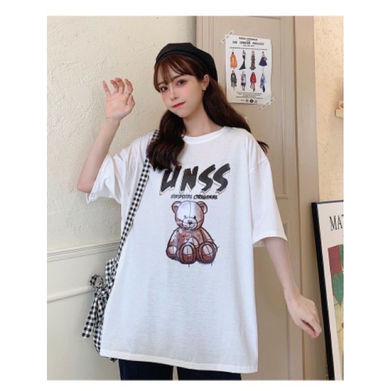 Áo Thun Unisex GẤU UNISS G490, Tay Lỡ Form Rộng