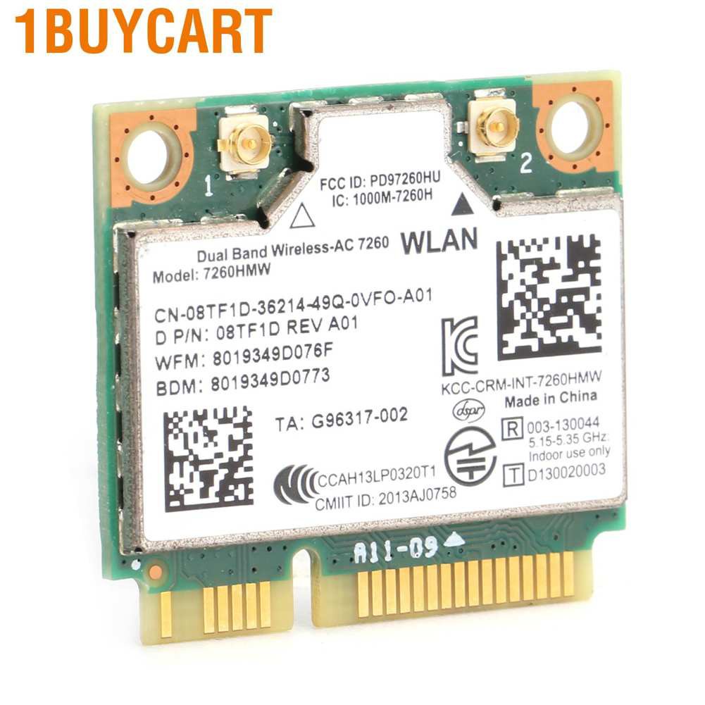 Thẻ wifi Pci-E mini không dây cho Intel 7260ac / Dell 7260hmw