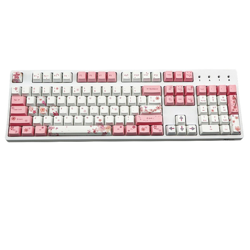 Bộ Phím Rời Pbt Năm Mặt Nhuộm Màu Họa Tiết Hoa Anh Đào / Cô Gái / Biển Rhythe Cho Bàn Phím Cơ Diy