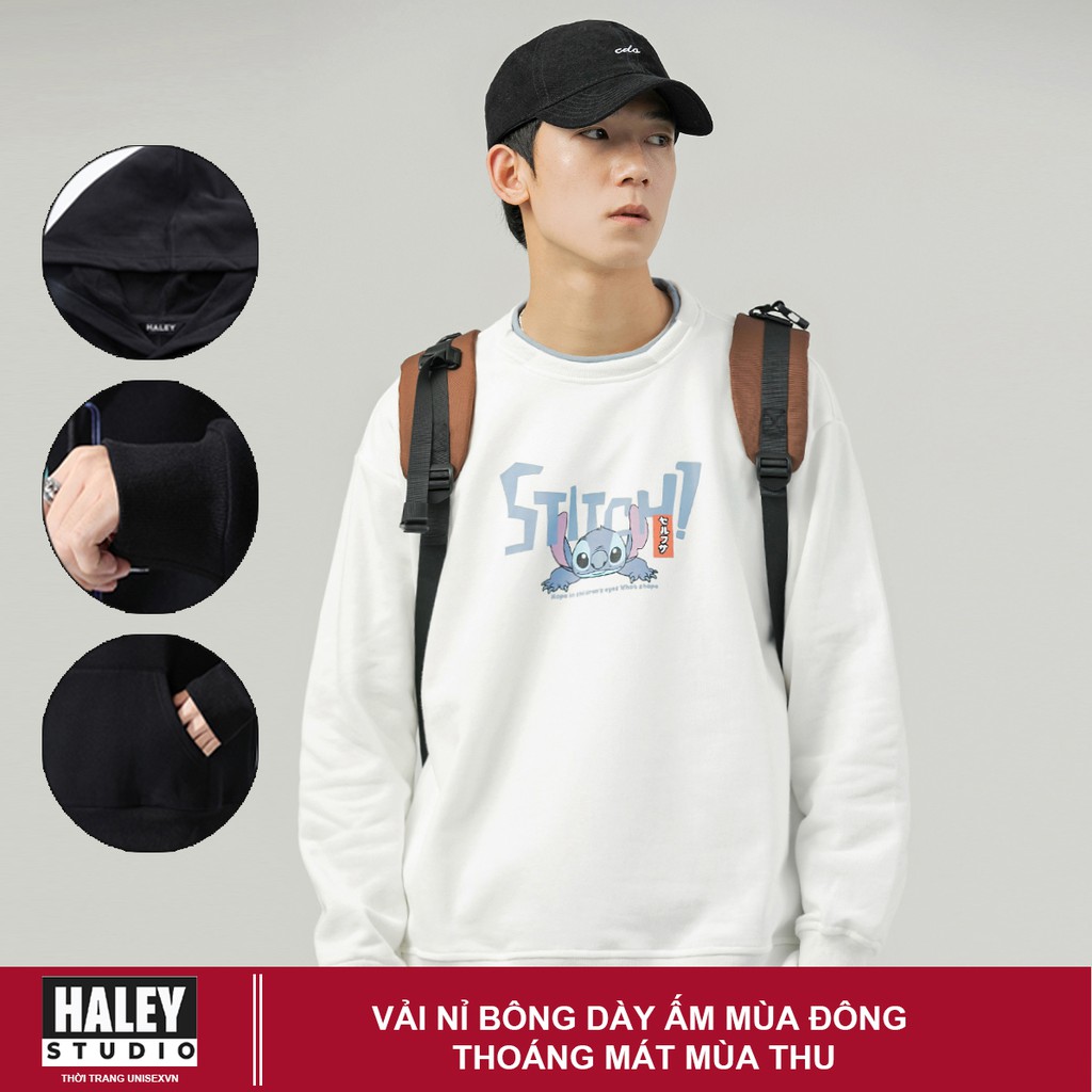 Áo Sweater HALEY Stitch đủ màu Unisex phong cách Hàn Quốc cá tính, Chất Nỉ Dày Dặn Ấm Áp mã HD125 - Quà tặng ngẫu nhiên | BigBuy360 - bigbuy360.vn