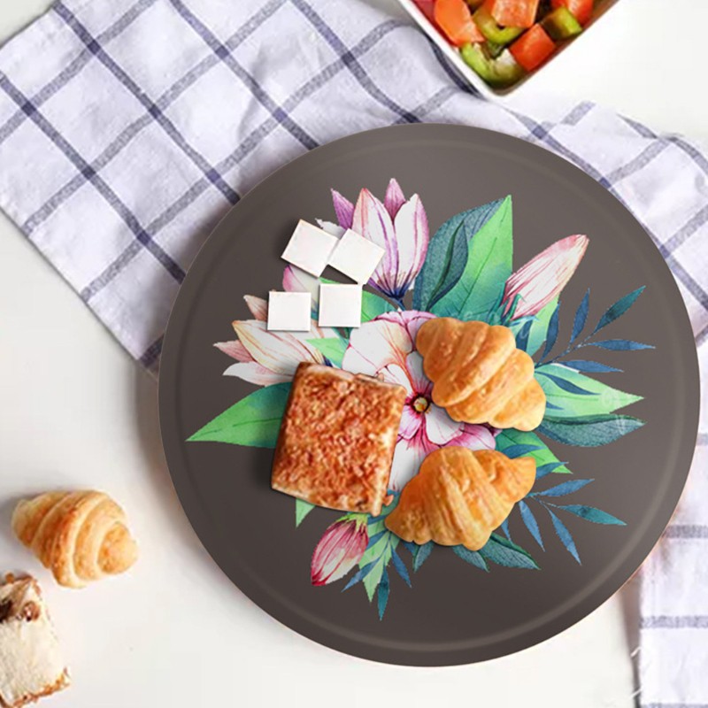 Khuôn silicon đúc nhựa resin làm miếng lót thức ăn hình tròn DIY