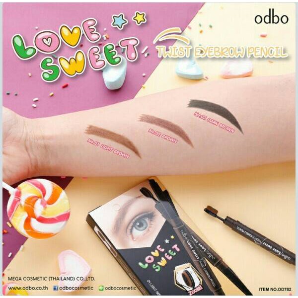 Chì kẻ mày odbo love sweet twist eyebrow pencil thái lan chính hãng Cosmetic999