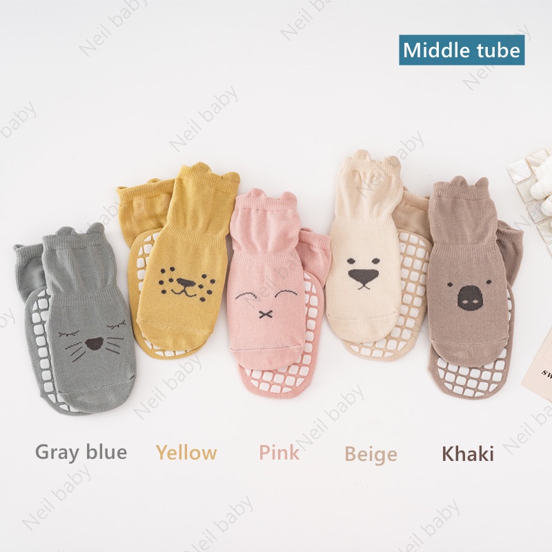 Tất cổ cao chống trượt baby hình thú đáng yêu cho bé 8 tháng - 5 tuổi，Tất cho bé trai bé gái nhiều hình dễ thương chất vải thoáng khí có đế chống trơn trượt tốt cho bé