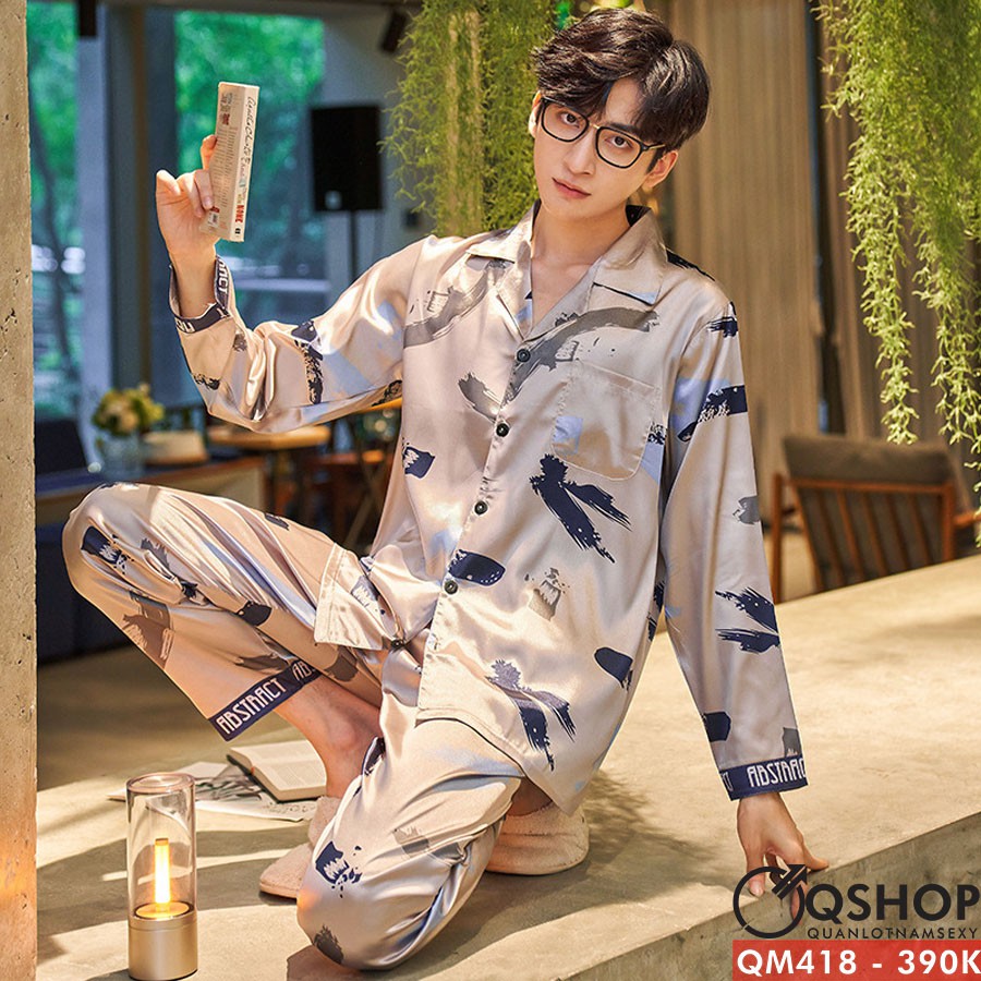 BỘ ĐỒ PIJAMA NAM QUẦN DÀI, TAY DÀI, QSHOP QM418