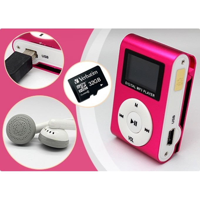 Máy nghe nhạc MP3 GMTP (Xanh dương) + Tặng tai nghe chụp tai cực pass