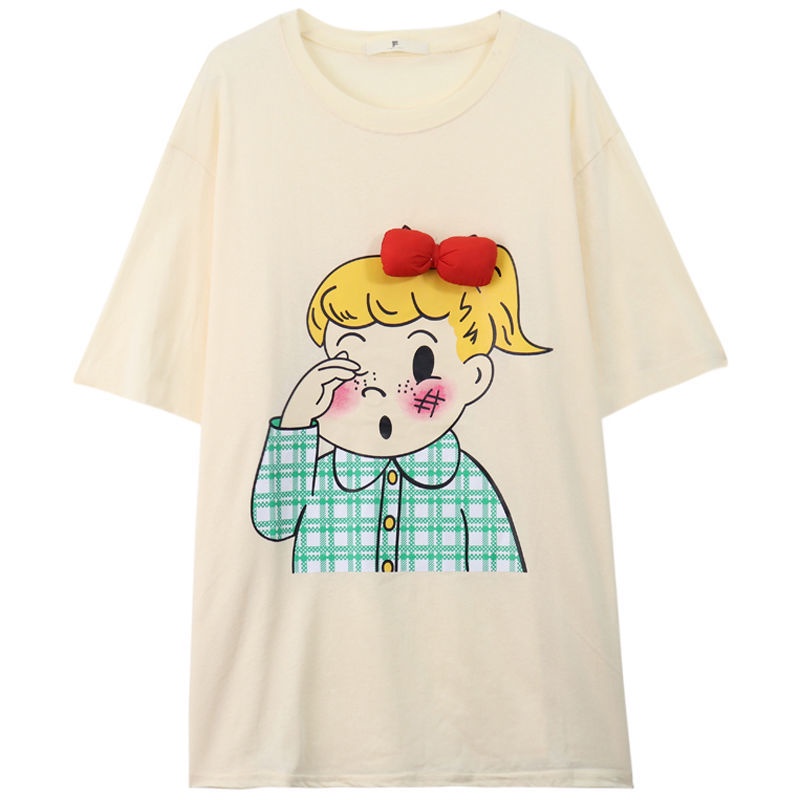 Áo Thun Tay Ngắn Dáng Rộng Phong Cách Hàn Quốc Thời Trang Mùa Hè Cho Nữ