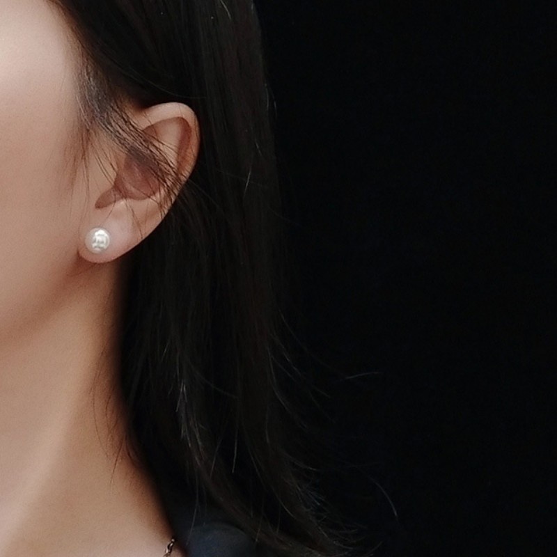 Bông Tai Nữ Đeo 2 Kiểu Titan Ko Đen TT 2892