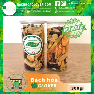 Trái cây sấy khô thập cẩm chuối, mít, khoai lang hũ 300gr ☘ Bách Hóa Clover