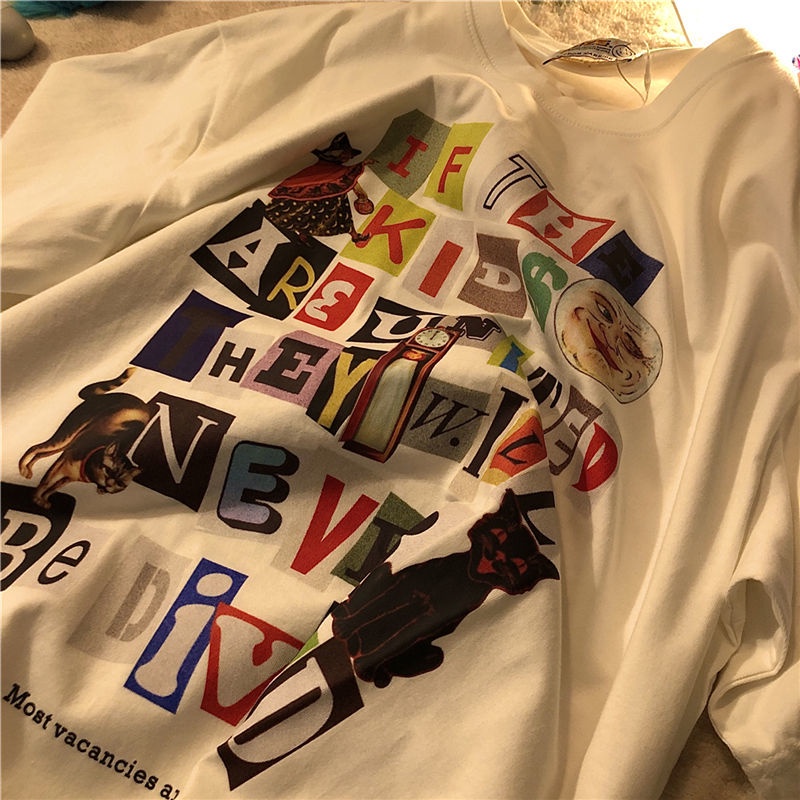 [ Mã 11FASHIONSALE1 giảm 10K đơn 50K ] Áo Thun Tay Ngắn In Chữ Kiểu Hàn Quốc Thời Trang Mùa Hè Mới Cho Nữ | BigBuy360 - bigbuy360.vn