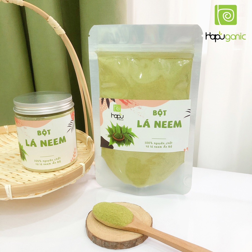 Bột Lá Neem Nguyên Chất HaPu Organic  Mặt Nạ Bột Thiên Nhiên Giảm Mụn