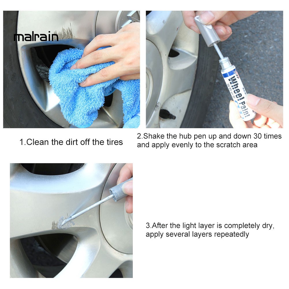 Mal Car Vehicle Tire Wheel Scratch Remove Touch-up Permanent Repair Pen Paint Tool