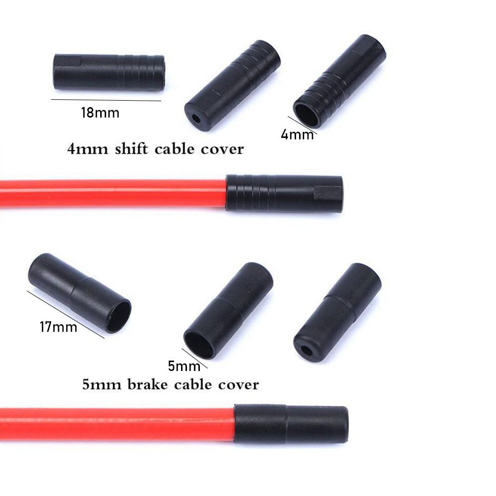 Set 50 / 100 Nắp Nhựa Màu Đen Bọc Dây Phanh Xe Đạp 4 / 5mm Chất Lượng Cao