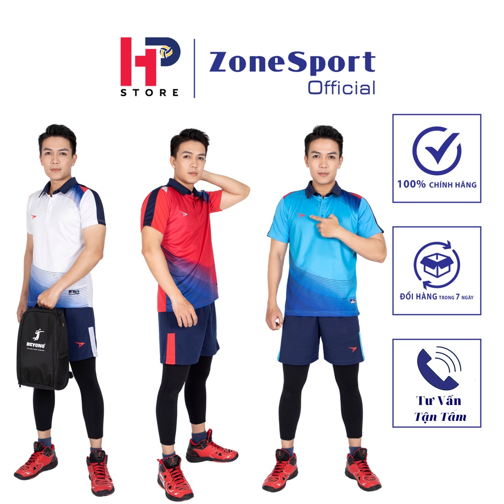 Bộ Quần Áo Thể Thao Nam Beyono Lead - Đồ Bóng Chuyền, Cầu Lông, Tennis thiết kế cổ bẻ thời trang vải cao cấp thoáng mát