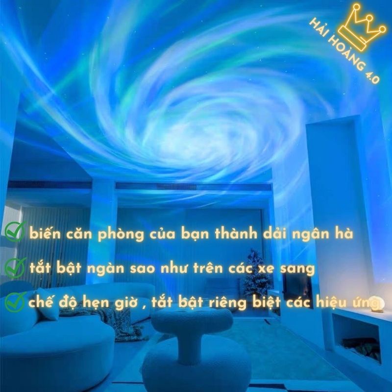 Đèn Led Trang Trí Phòng Ngủ, Đèn Galaxy Vũ Trụ Nháy Theo Nhạc - Kết Hợp Loa Bluetooth, Đèn Thiên Hà Phi Hành Gia