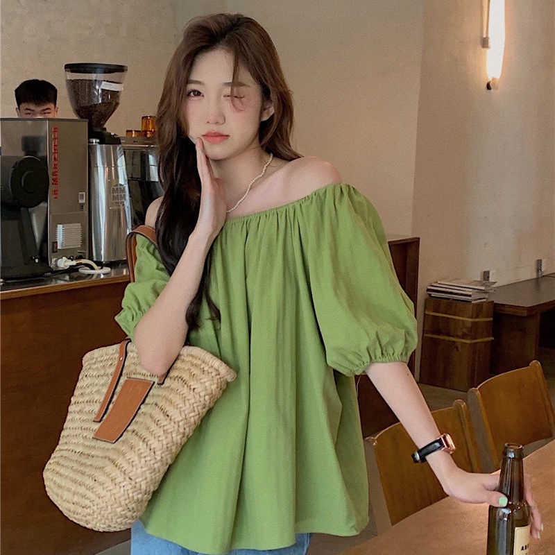 [Spot] Áo Sơ Mi Mỏng Dáng Rộng Cổ Lọ Một Màu Phong Cách Hàn Quốc Thời Trang Đơn Giản