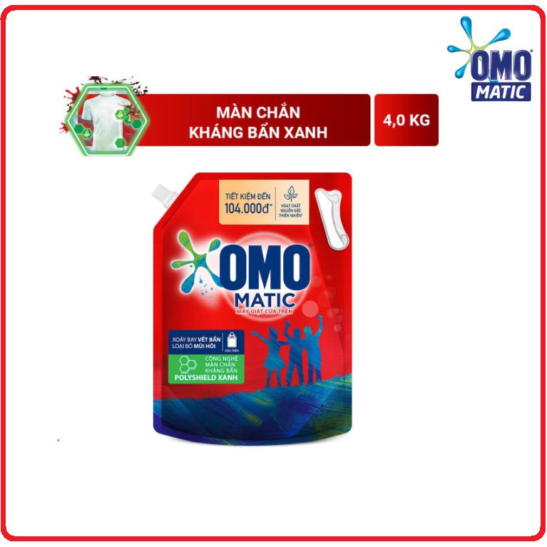 Nước Giặt OMO MATIC Túi 3,9Kg/3,6Kg