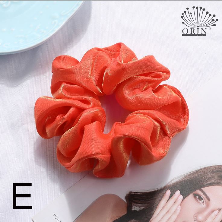 Buộc tóc scrunchies lụa nhũ nhiều màu siêu đẹp Orin K1112