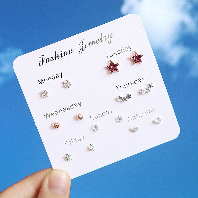 XiaoboACC Bộ 7 Cặp Khuyên Tai Phong Cách Thời Trang Hàn Quốc | BigBuy360 - bigbuy360.vn