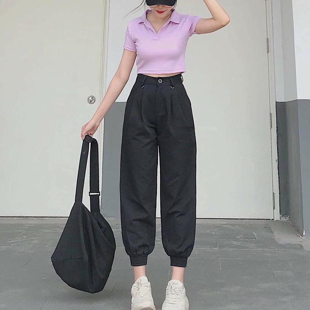 [RẺ VÔ ĐỊCH Áo Croptop Cổ Trụ Tay Ngắn Dáng Ôm Nhẹ Ulzzang