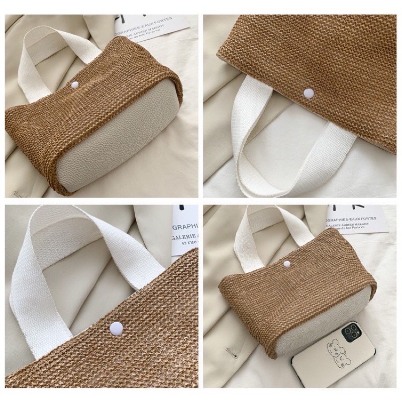 Túi cói xách tay mini tiện dụng đi chơi,đi làm, đi học