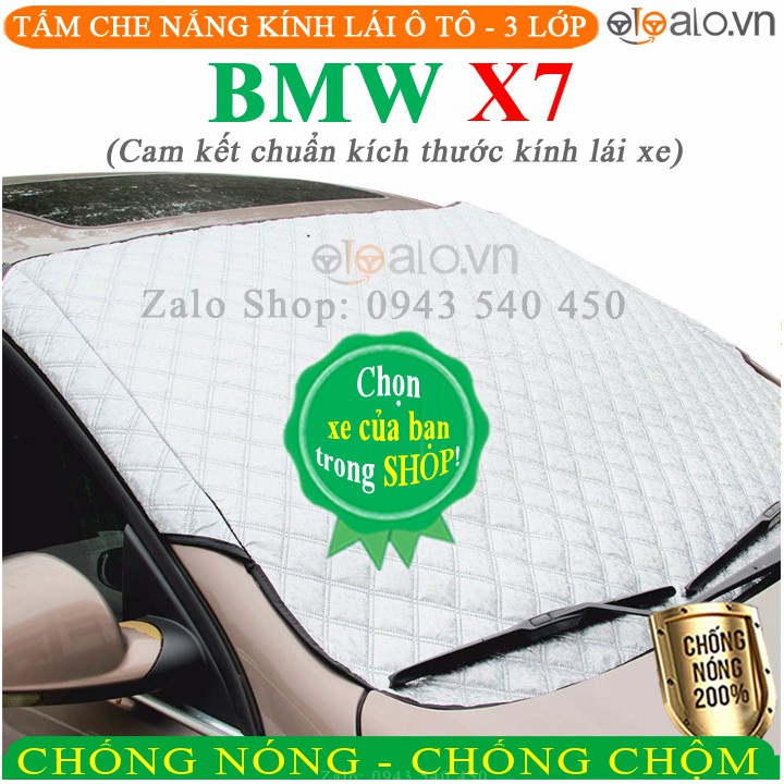 Tấm che chắn nắng kính lái ô tô BMW X7 CAO CẤP 3 Lớp Chắn Nắng Cản Nhiệt | OTOALO