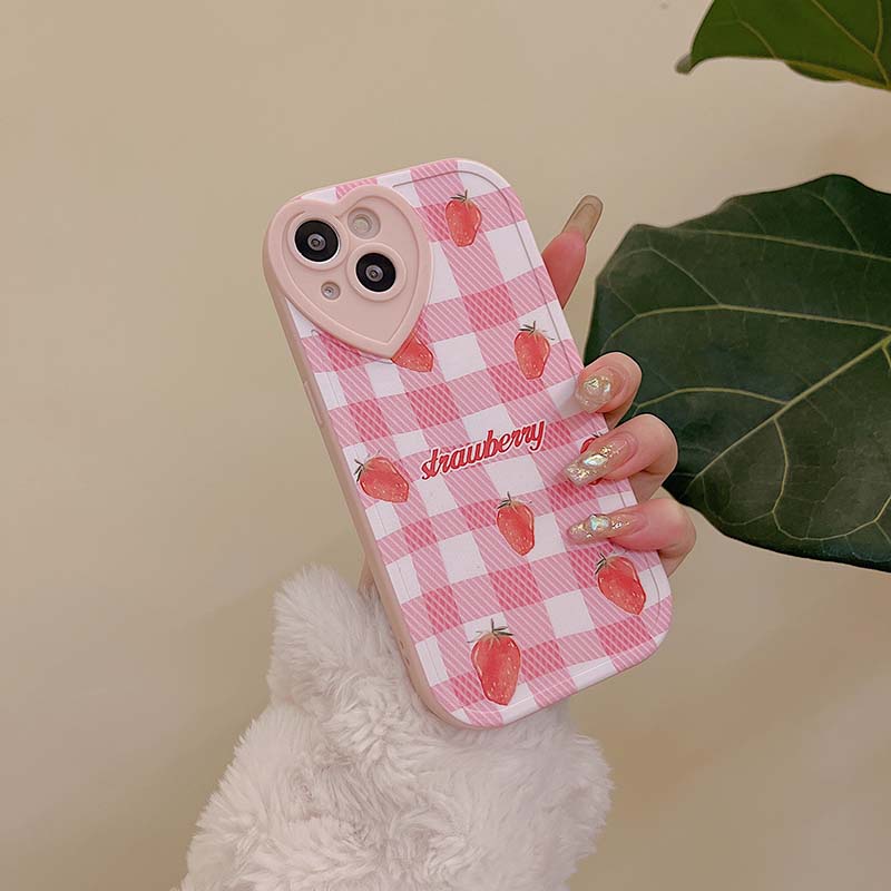 Ốp Điện Thoại Mềm Chống Sốc In Hình Dâu Tây/Cherry Cho iPhone 13 12 11 Pro Promax 6 6S 7 8 Plus X XR XSMax SE