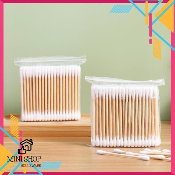 Sỉ 100 Túi Tăm Bông, Thân Gỗ  Ráy Tai Thân Thiện Với Môi Trường Loại 100 Que