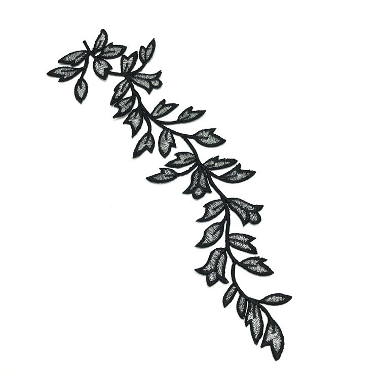 Sticker Ủi Thêu Hình Lá Cây Trang Trí Lưng Quần Áo