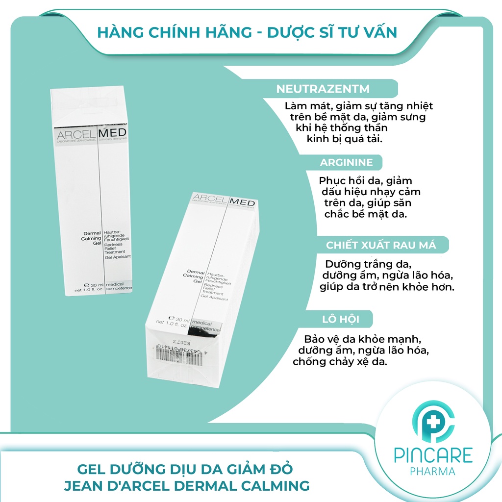 Gel làm dịu da &amp; giảm kích ứng Jean D’Arcel Dermal Calming Gel 30ml - Hàng chính hãng - Nhà thuốc PinCare