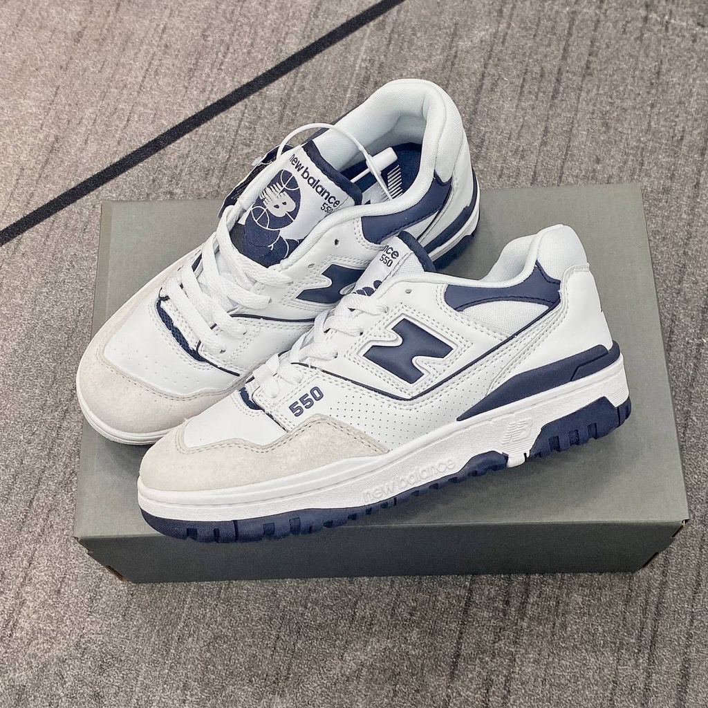 Giày Sneaker NB 550 White Black Cao Cấp Fullbox, Giày thể thao nam nữ newbalance 550 trắng đen hot trend