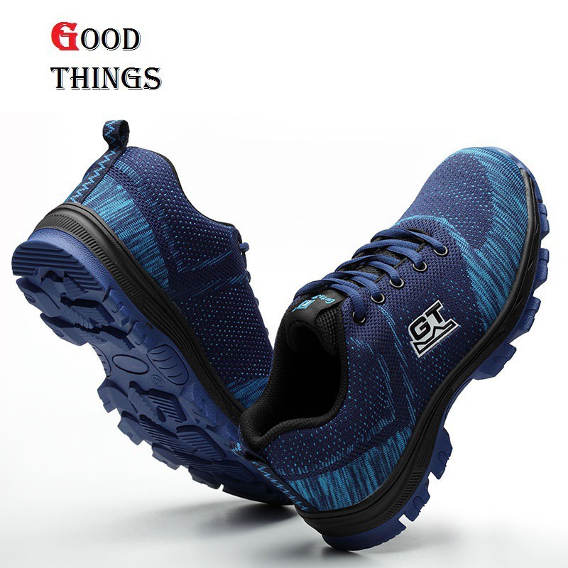 giày bảo hộ lao động chống trơn trượt, chống dẫm đinh loại màu xanh dương GT