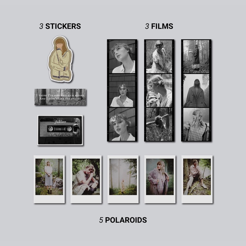 Bộ poster trang trí tường Smile More decor theo album Folklore của Taylor Swift