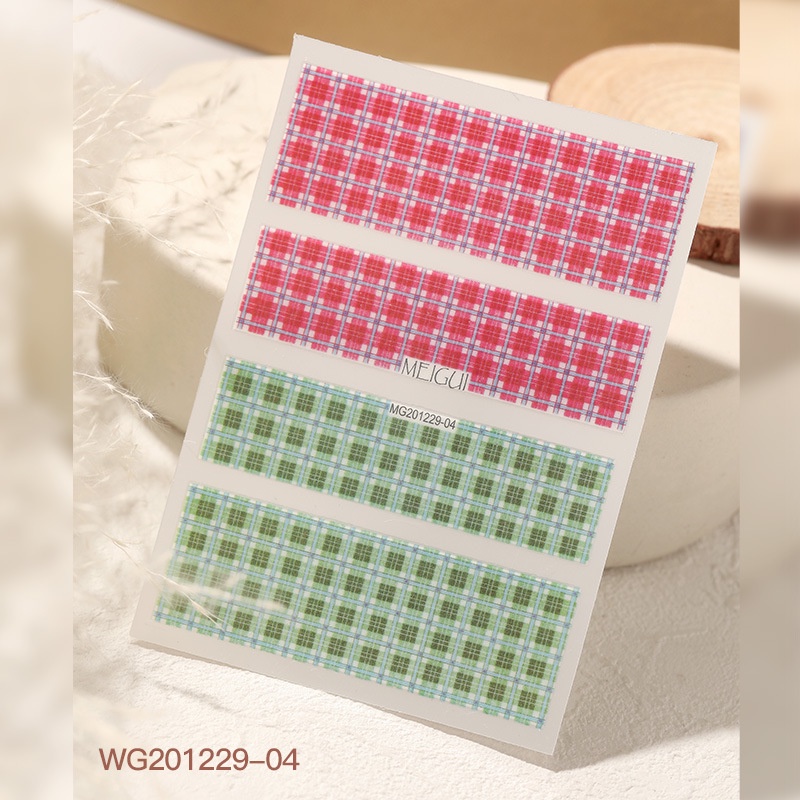 Sticker Nail Họa Tiết Caro, Phụ Kiện Nail Noel - Vani Store