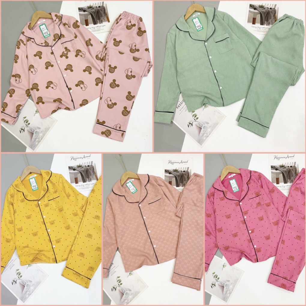 [Pijama Cao Cấp Có Size] Pijama Nhung Tăm - Bộ Mặc Nhà Dài Tay Thu Đông Chất Dày Dặn Êm Mịn