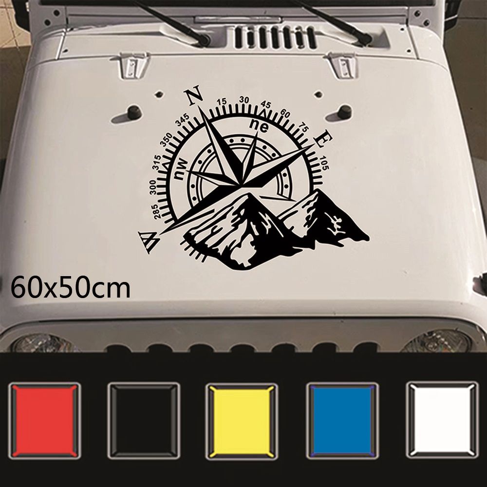 Nhãn Dán Vinyl Hình La Bàn 60x50cm Trang Trí Xe Hơi