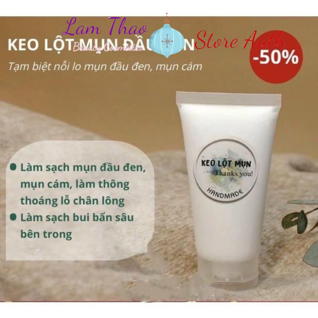 Gel Lột Mụn Đầu Đen Handmade, Keo Lột Mụn Cám Làm Sạch Sâu Hỗ Trợ Giảm Mụn Cho Vùng Mũi